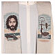 Stole, ivory fabric, calling symbol and Jesus' face s2