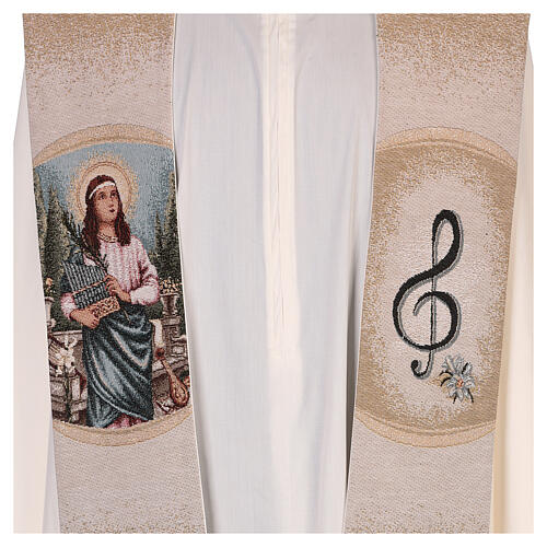 Ivory stole St Cecilia 2