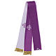 Reversible stole, white and purple with golden fringe s2