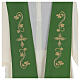 Estola bicolor bordada 100% poliéster verde e cor de marfim s4