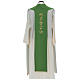 Estola bicolor bordada 100% poliéster verde e cor de marfim s6