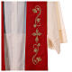 Reversible tristole with embroidery, 100% polyester, red and purple s2