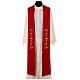 Reversible tristole with embroidery, 100% polyester, red and purple s3