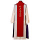 Reversible tristole with embroidery, 100% polyester, red and purple s5