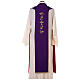 Reversible tristole with embroidery, 100% polyester, red and purple s6