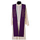 Reversible tristole with cross embroidery, 100% polyester, green and purple s1
