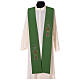 Liturgical tristole chalice and grapes two-colored green and purple 100% polyester s5