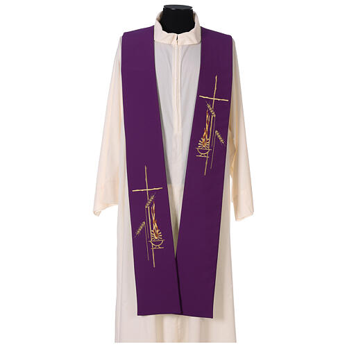 Liturgische Stola aus Polyester in violett und grün 1