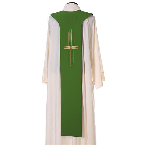 Étole liturgique bicolore verte et violette épis 100% polyester 6