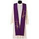 Tristola Liturgica grano bicolore viola e verde 100% poliestere s1