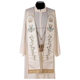 Marian stole, satin embroidery, 100% polyester Gamma