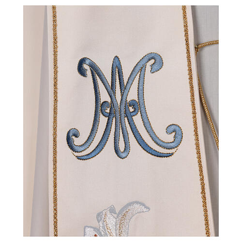 Deacon stole Marian machine embroidered 100% polyester Gamma 3