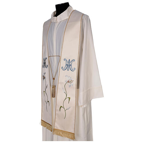 Deacon stole Marian machine embroidered 100% polyester Gamma 4