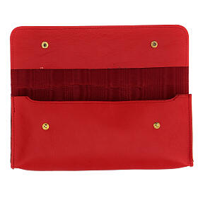 Tasche für Stola aus echtem Leder rechteckig, rot