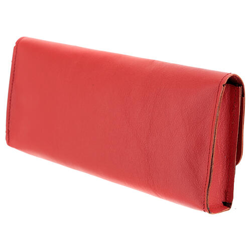 Bolso rectangular para estola de verdadero cuero rojo 3