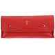 Rectangular stole burse of real red leather s1