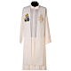 Simple ivory stole, polyester, Saint Joseph and IHS s1
