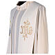 Simple ivory stole, polyester, Saint Joseph and IHS s4