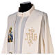 Embroidered stole, Saint Joseph and golden IHS, ivory polyester s4