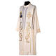 Embroidered stole, Saint Joseph and golden IHS, ivory polyester s5