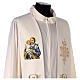 Embroidered stole, Saint Joseph and golden IHS, ivory polyester s6