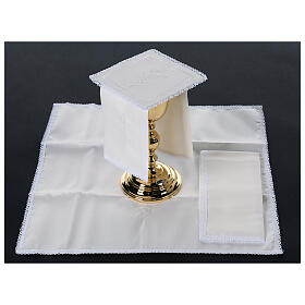 Service for liturgy in silk cotton viscose cross 4 pcs