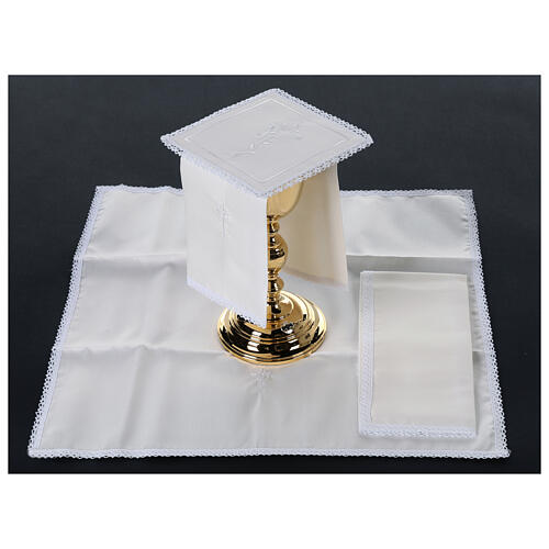 Service for liturgy in silk cotton viscose cross 4 pcs 2