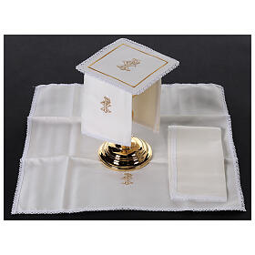 Kelchwäsche-Set, XP-Symbol als Stickerei, aus Seide, Baumwolle und Viskose – 4-teilig