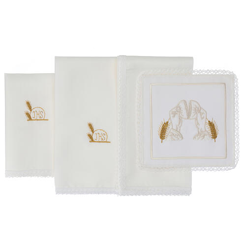 Servizio per Liturgia 4 pz spighe pane lino cotone viscosa 3