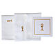 Altar linens of silk, cotton and viscose, set of 4, golden chalice embroidery s3
