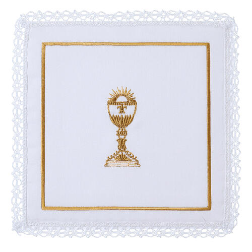 Altar service 4 pcs chalice embroidery silk cotton viscose 1