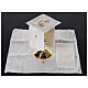 Kelchwäsche-Set, Kreuz-, Kelch-, Brot- und Ähren-Motiv als Stickerei, aus Seide, Baumwolle und Viskose – 4-teilig s2