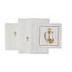 Set of 4 altar linens, silk, cotton and viscose, cross and chalice s3