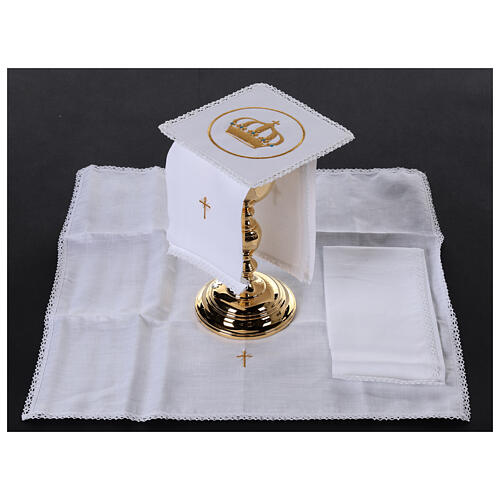 Servizio da altare corona seta cotone viscosa 4 pz 2