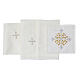 Set of 4 altar linens, silk, cotton and viscose, cross with floral pattern s3