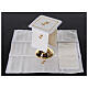 Set of 4 altar linens, silk, cotton and viscose, chalice and dove s2