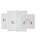 Set of 4 altar linens with wheat and bread, linen cotton and viscose s3