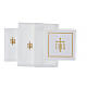 Set of 4 altar linens with JHS, linen cotton and viscose s3