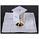 Set of 4 altar linens with Marial initials, linen cotton and viscose s2