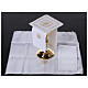 Set of 4 altar linens with chalice and JHS, linen cotton and viscose s2