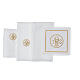 Set of 4 altar linens with chalice and JHS, linen cotton and viscose s3