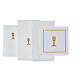 Set of 4 altar linens with golden chalice, linen cotton and viscose s3