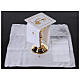 Set of 4 altar linens with cross and chalice, linen cotton and viscose s2