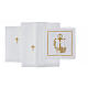 Set of 4 altar linens with cross and chalice, linen cotton and viscose s3
