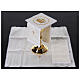 Set of 4 altar linens with crown, linen cotton and viscose s2