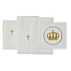 Set of 4 altar linens with crown, linen cotton and viscose s3