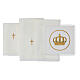 Mass altar cloth set with crown 4 pcs linen cotton viscose s3