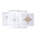 Set of 4 altar linens with cross and floral pattern, linen cotton and viscose s3