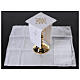 Servizio per Liturgia croce ricami floreali lino cotone viscosa 4 pz s2