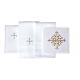 Servizio per Liturgia croce ricami floreali lino cotone viscosa 4 pz s3